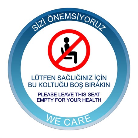 Korona ÖnlemleriKoronavirüs Uyarı Sticker, Burayı Boş Bırakın