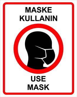 Koronavirüs Uyarı Sticker, Maske Kullanın